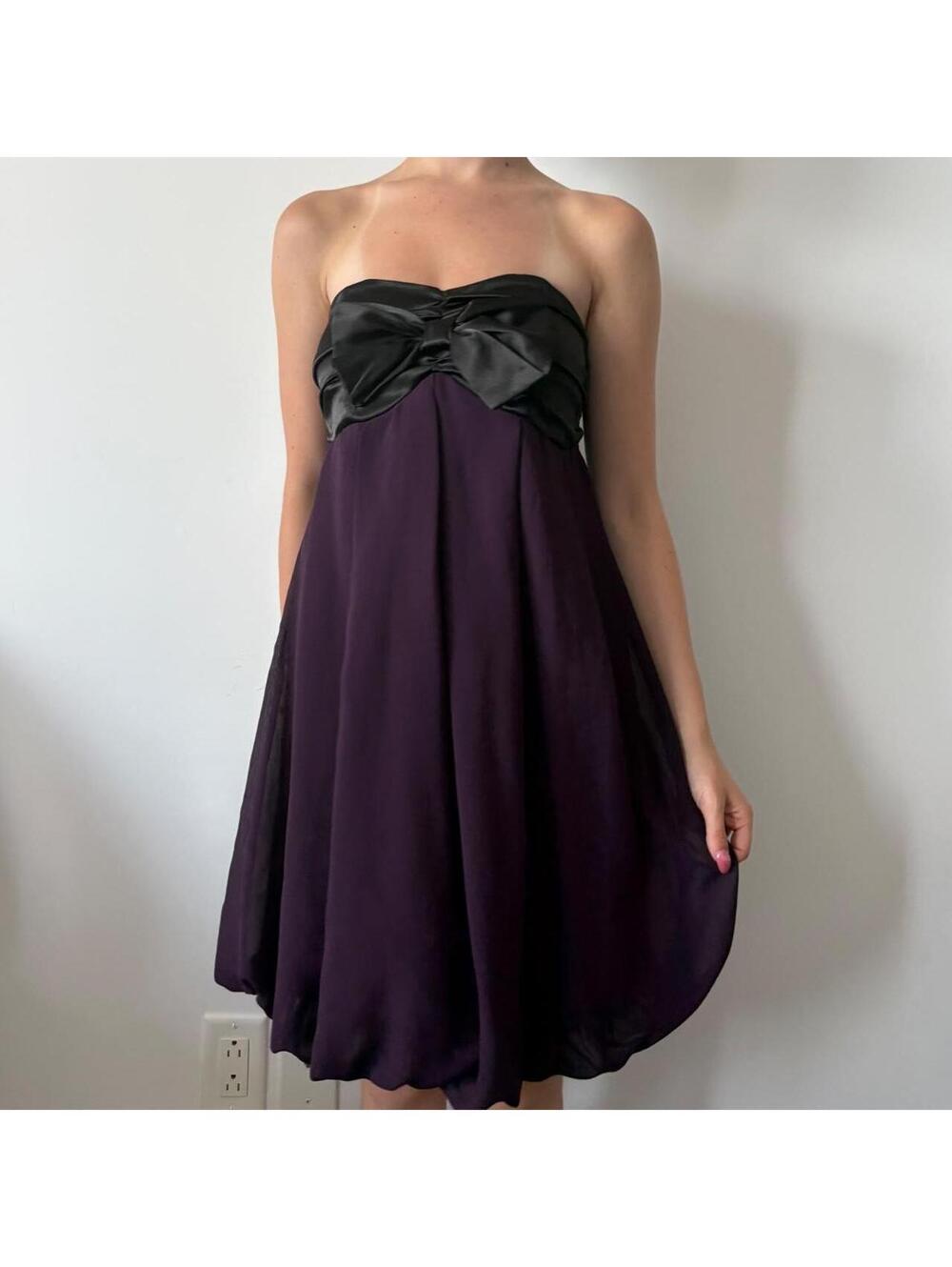 Women's Purple and Black Dress